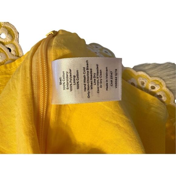 Talbots yellow with white embroidery- size 6 - Picture 5 of 7
